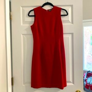 Banana Republic red sleeveless pencil dress. 100% wool.